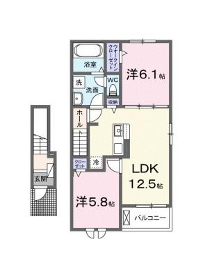 アンドゥトロワ 2階