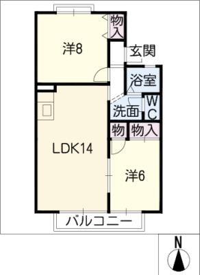 セジュール粟野西 2階