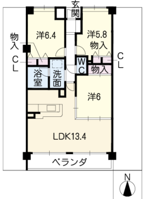 セレニール香南 2階