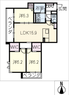 シャーメゾン貴船 2階