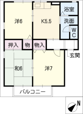 セジュール亀山Ｈ棟 1階