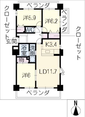 サンボヌール加木屋Ⅰ1101号室 11階