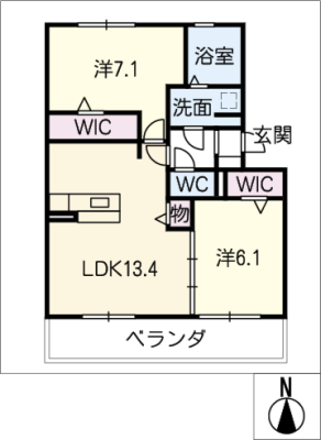 フォレ・クレストＢ 1階