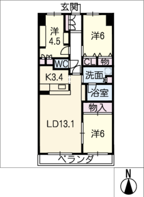 アメニティ堀田駅前　４０３号室 4階