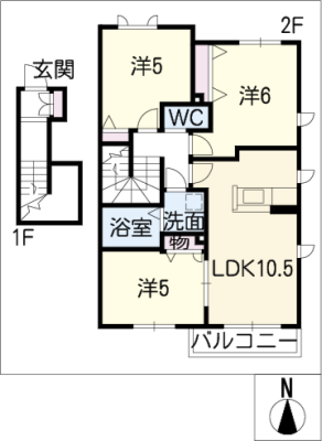 カーザソラーレ 2階