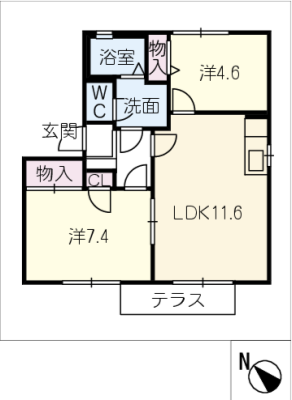 シャトル新田　Ｂ棟 1階