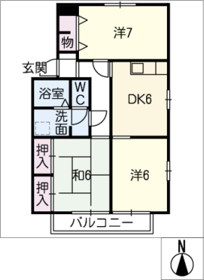 ハイムグランシャリオ内山　Ａ 2階