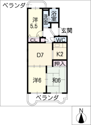 パークサイド禾森　Ｂ棟 2階