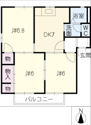 ハイツ明日香　Ａ棟 2階