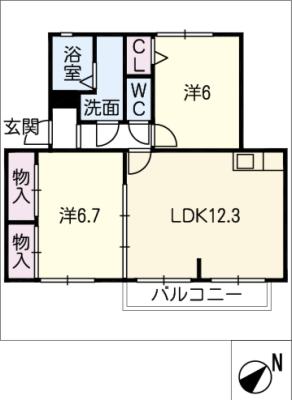 サンハイツ徳重　Ａ棟 2階