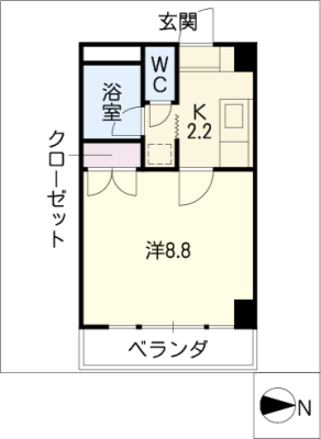 ワンルームハラマキⅡ 2階