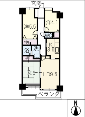 ダイアパレス東白壁Ａ棟７１２号 7階