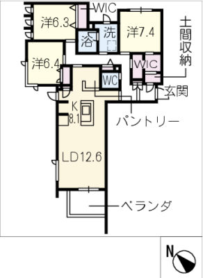 ユートレア　Ｎ棟 2階