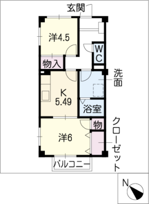 バレーコート・上町 2階