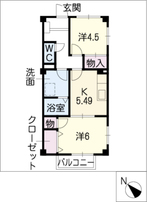 バレーコート・上町 1階