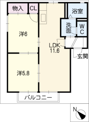 ファミール上町Ａ 2階