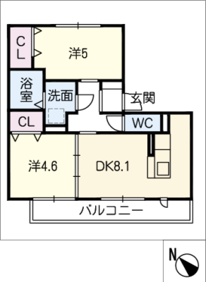 エステート松崎　Ｃ棟 2階