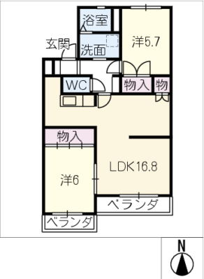 ファミール丁田 2階