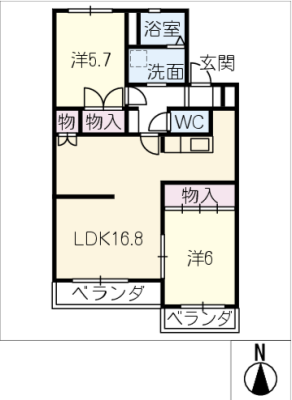 ファミール丁田 2階