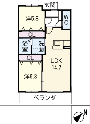 カーサノーバ南山Ａ 2階