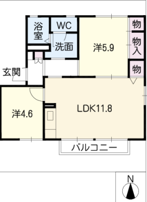 ハイマート本城Ｂ棟 1階