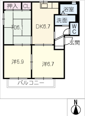 オークコート　Ｂ 2階