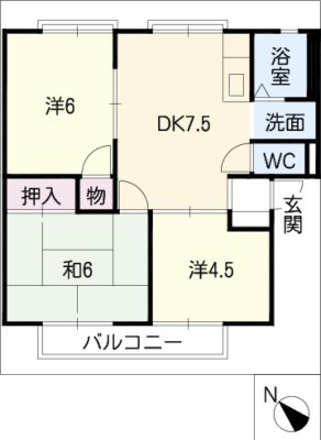 キャロットフジイＢ棟 2階