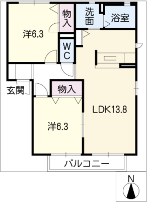 カーサ藤塚 2階