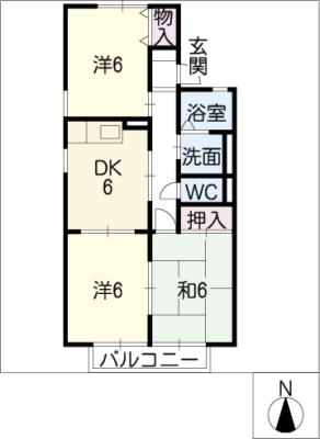 セジュール郷西　Ｂ棟 2階