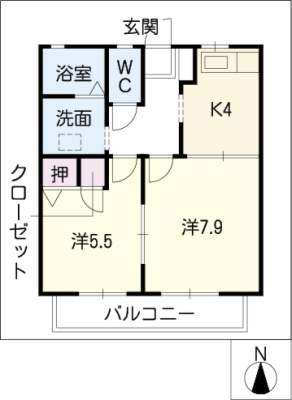 フレグランスＣｈａｔｅａｕ　Ｅ 2階