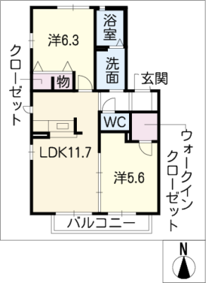 ピアツァ若草Ｂ棟 2階