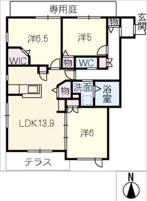 クレール幸川 1階