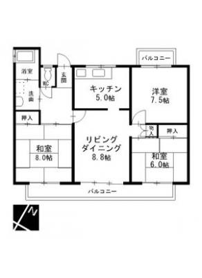 中部東山荘北棟 2階