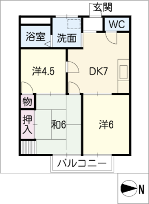 サンハイツ稲垣　Ｂ棟 2階