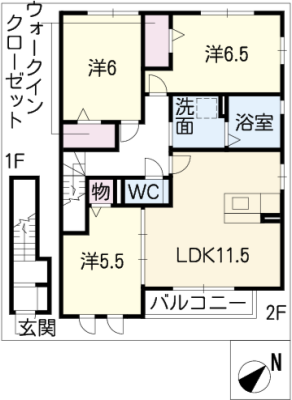 マイタウンハウスＣ 2階