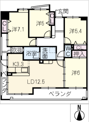 アスウェル勝川　４０１号室