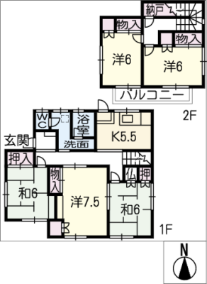 岐阜市大洞紅葉が丘貸家