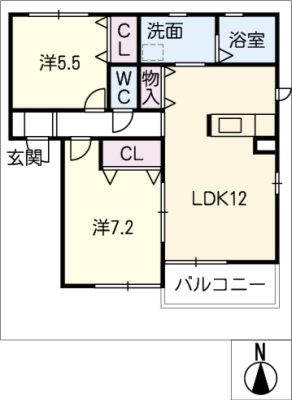 ドミールエスト　Ａ 2階