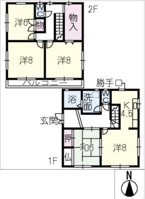 大洞緑山２丁目貸家