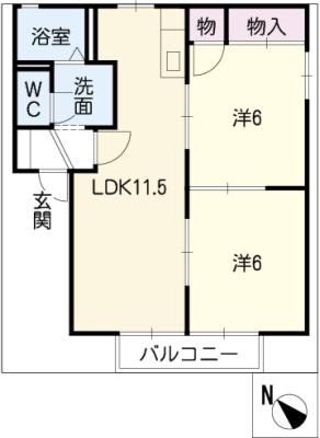 シャトーファンシーＢ棟 2階