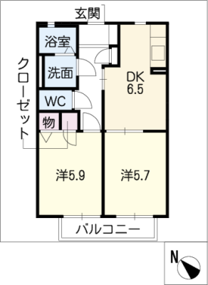 コンフォールシャンブル　Ｂ棟 2階