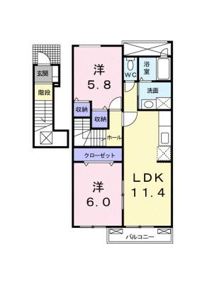 メゾンサンパティーク　Ⅱ棟 2階