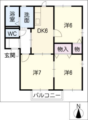 レインボーハイツＡ棟 2階