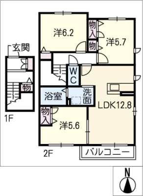 ニッケノーブルハイツ甚目寺 2階