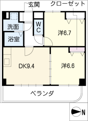 エミュールアサイ 2階