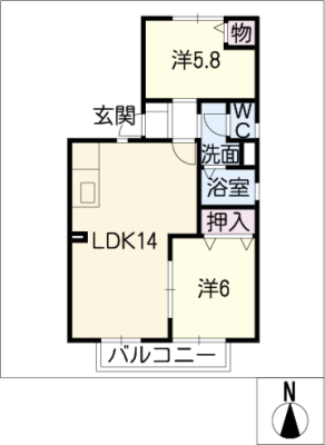 ファミーユ高桑Ａ 2階