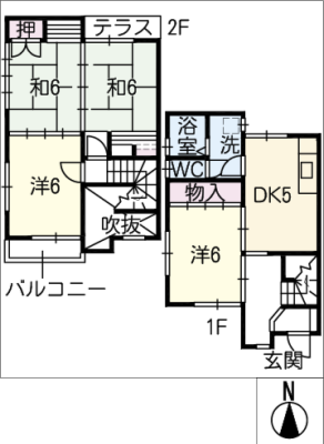 茜部本郷３丁目貸家 