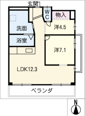 名駅アイリス　７０２号室 7階