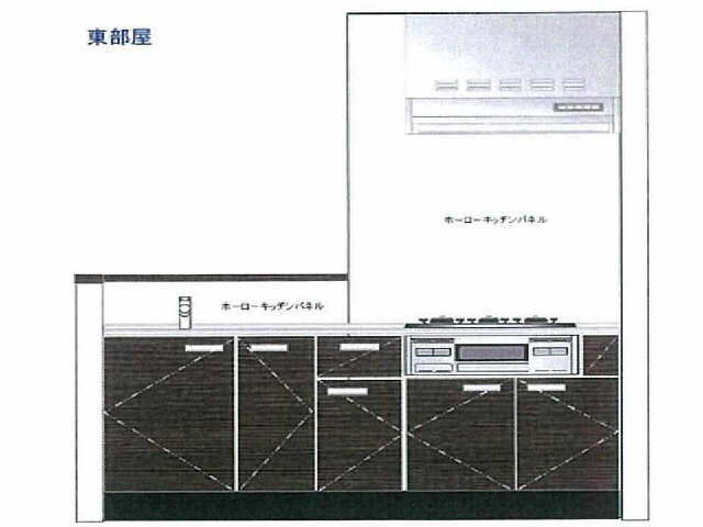 東号室キッチンパース