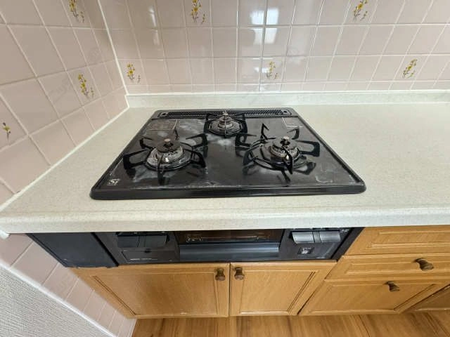 グリル付き３口コンロ